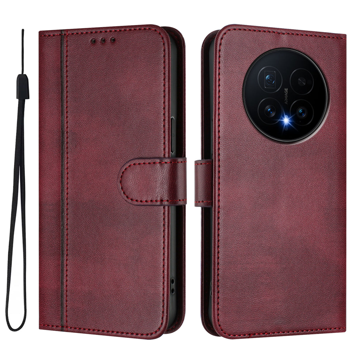 For Honor Magic8 5G Cases Wallet Stand Retro Texture Leather Phone Cover with Lanyard