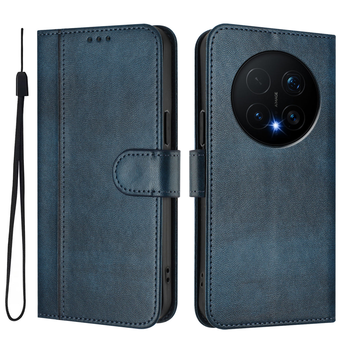 For Honor Magic8 Pro 5G Cases Wallet Stand Retro Texture Leather Phone Cover with Lanyard