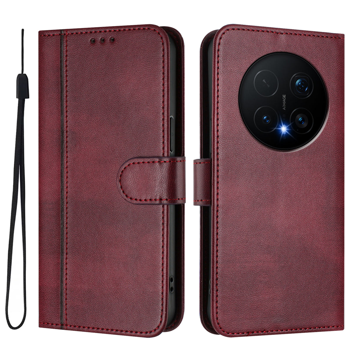 For Honor Magic8 Pro 5G Cases Wallet Stand Retro Texture Leather Phone Cover with Lanyard