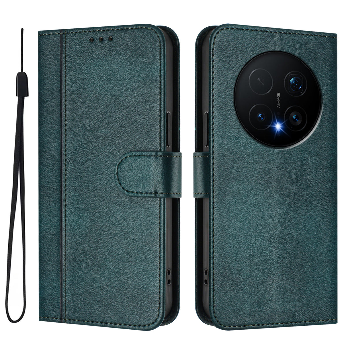 For Honor Magic8 Pro 5G Cases Wallet Stand Retro Texture Leather Phone Cover with Lanyard