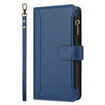 For Honor Magic8 5G Leather Case 9 Card Slots Zipper Wallet Stand Phone Cover with Wrist Strap