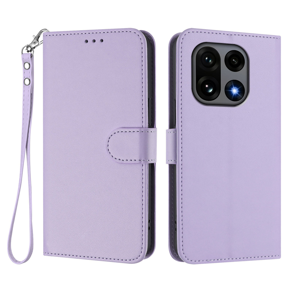 OnePlus 15 5G Läderfodral Plånboksfodral med Stativ mobilfodral med Handledsrem