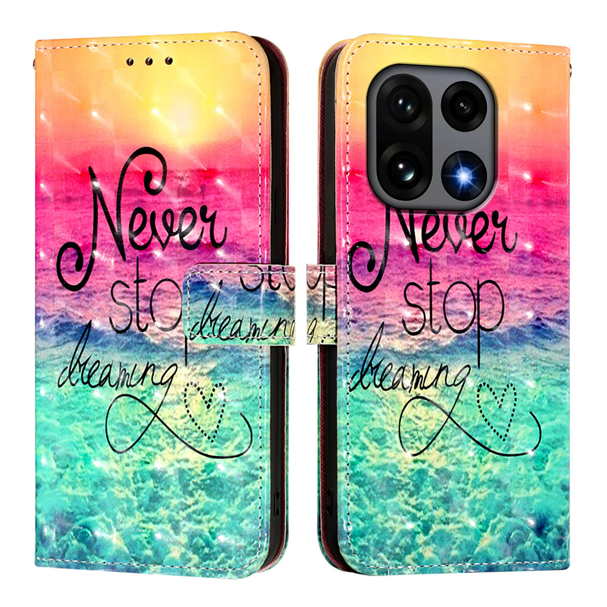 For OnePlus 15 5G Leather Case Pattern Printing Wallet Stand Mobile Cover with Strap