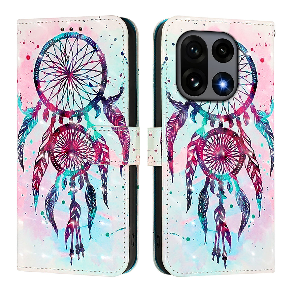 For OnePlus 15 5G Leather Case Pattern Printing Wallet Stand Mobile Cover with Strap