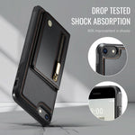 JEEHOOD For iPhone 8 4.7 inch / iPhone SE (2020) / iPhone SE (2022) / iPhone 7 4.7 inch Case  J12 Magnetic Detachable Zipper Wallet Kickstand Leather Back Cover Compatible with MagSafe