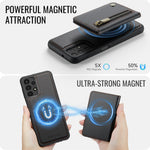 JEEHOOD För Samsung Galaxy A13 4G / Galaxy A04s 4G (164.7mm) / Galaxy A13 5G Skal J12 Magnetiskt Avtagbart Dragkedja Plånbok Stativ Läder Bakstycke Magnetiskt Skal
