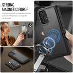 JEEHOOD För Samsung Galaxy A33 5G Skal J12 Magnetiskt Avtagbart Dragkedja Plånbok Stativ Läder Bakstycke Magnetiskt Skal