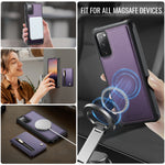JEEHOOD til Samsung Galaxy S20 FE-cover J12 magnetisk aftageligt tegnebogscover med lynlås, stativ og læderbagside