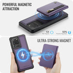 JEEHOOD För Samsung Galaxy S20 Ultra Skal J12 Magnetiskt Avtagbart Dragkedja Plånbok Stativ Läder Bakstycke Magnetiskt Skal