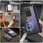 JEEHOOD För Samsung Galaxy S20 Ultra Skal J12 Magnetiskt Avtagbart Dragkedja Plånbok Stativ Läder Bakstycke Magnetiskt Skal