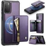 JEEHOOD For Samsung Galaxy S20 4G / Galaxy S20 5G Case  J12 Magnetic Detachable Zipper Wallet Kickstand Leather Back Cover Magnetic Case