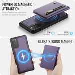 JEEHOOD For Samsung Galaxy S20 4G / Galaxy S20 5G Case  J12 Magnetic Detachable Zipper Wallet Kickstand Leather Back Cover Magnetic Case