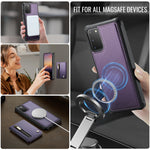 JEEHOOD For Samsung Galaxy S20 4G / Galaxy S20 5G Case  J12 Magnetic Detachable Zipper Wallet Kickstand Leather Back Cover Magnetic Case