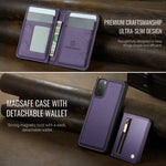 JEEHOOD For Samsung Galaxy S20 4G / Galaxy S20 5G Case  J12 Magnetic Detachable Zipper Wallet Kickstand Leather Back Cover Magnetic Case