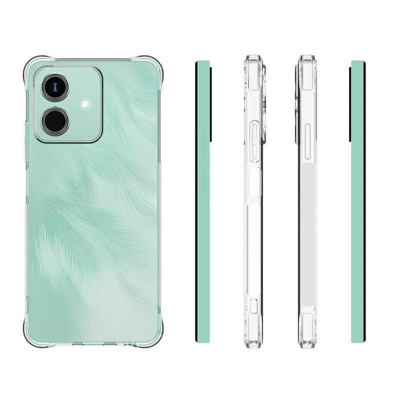 WANLONFENG For Honor Play10 4G Gennemsigtigt TPU Cover TM Series 2.0mm Telefon Bagcover