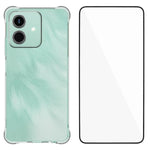 WANLONFENG For Honor Play10 4G Cover WL Series 2.0mm TPU Telefoncover med Hærdet Glasfilm