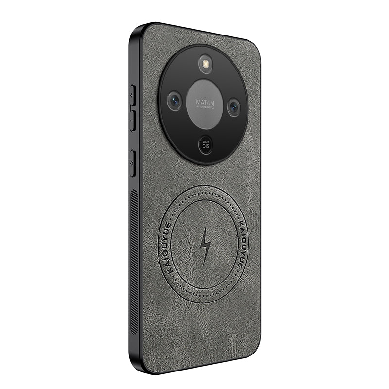 WANLONFENG For Honor Magic8 Lite 5G / X9d 5G / X70 5G Magnetic Case  SD1 Series Nappa Texture PC TPU Phone Cover