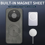 WANLONFENG For Honor Magic8 Lite 5G / X9d 5G / X70 5G Magnetic Case  SD1 Series Nappa Texture PC TPU Phone Cover