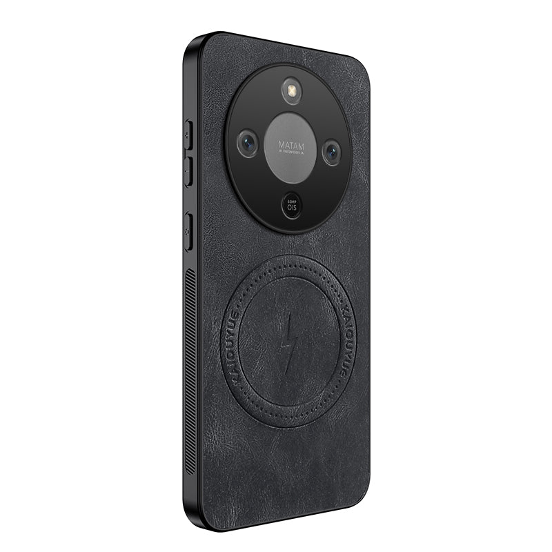 WANLONFENG For Honor Magic8 Lite 5G / X9d 5G / X70 5G Magnetic Case  SD1 Series Nappa Texture PC TPU Phone Cover
