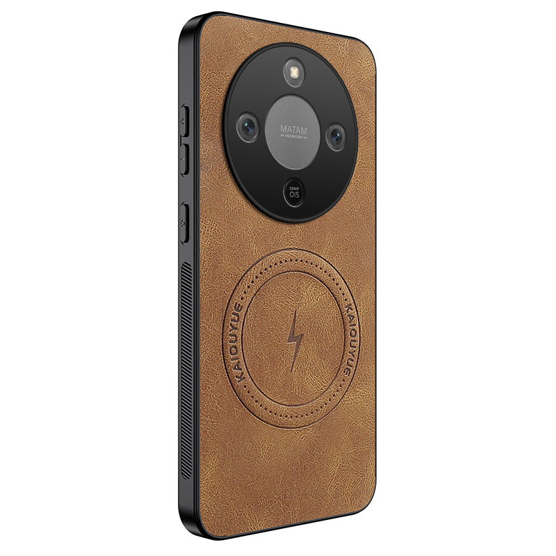WANLONFENG For Honor Magic8 Lite 5G / X9d 5G / X70 5G Magnetic Case  SD1 Series Nappa Texture PC TPU Phone Cover