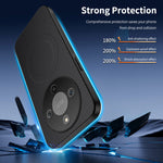 WANLONFENG For Honor Magic8 Lite 5G / X9d 5G / X70 5G Magnetic Case  TQ Series Carbon Fiber Texture PC TPU Phone Cover