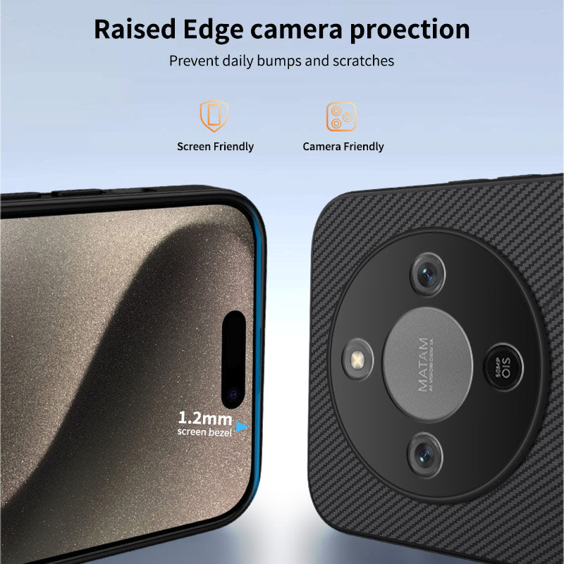 WANLONFENG For Honor Magic8 Lite 5G / X9d 5G / X70 5G Magnetic Case  TQ Series Carbon Fiber Texture PC TPU Phone Cover