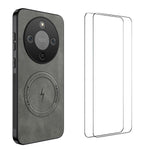 WANLONFENG For Honor Magic8 Lite 5G / X9d 5G / X70 5G Magnetic Case  SD Series PC TPU Phone Cover with 2Pcs Screen Film