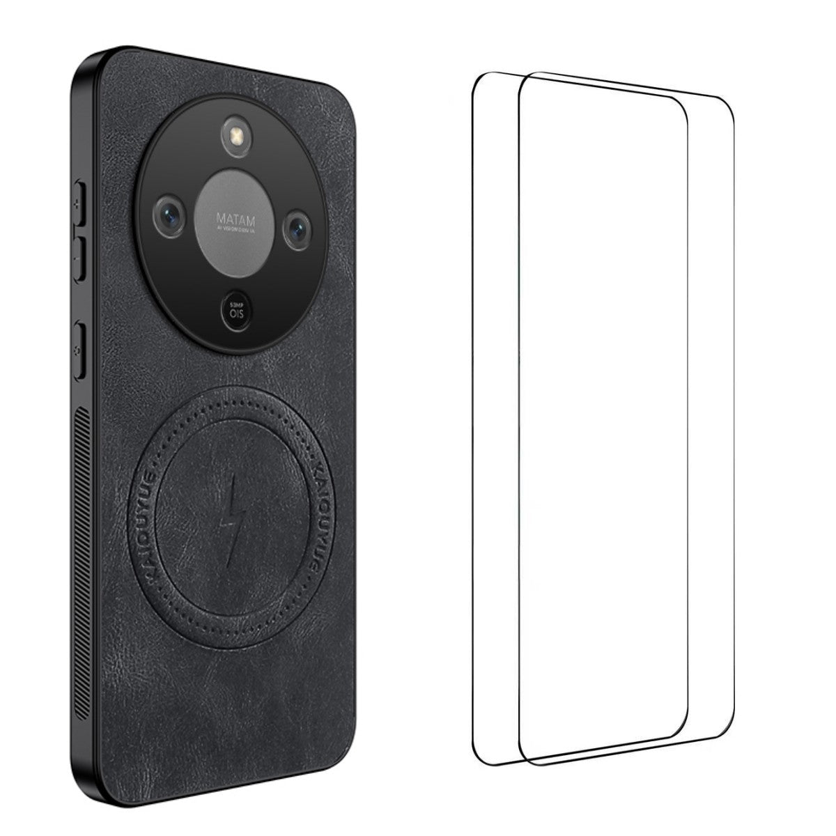 WANLONFENG For Honor Magic8 Lite 5G / X9d 5G / X70 5G Magnetic Case  SD Series PC TPU Phone Cover with 2Pcs Screen Film