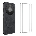 WANLONFENG For Honor Magic8 Lite 5G / X9d 5G / X70 5G Magnetic Case  SD Series PC TPU Phone Cover with 2Pcs Screen Film