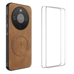 WANLONFENG For Honor Magic8 Lite 5G / X9d 5G / X70 5G Magnetic Case  SD Series PC TPU Phone Cover with 2Pcs Screen Film