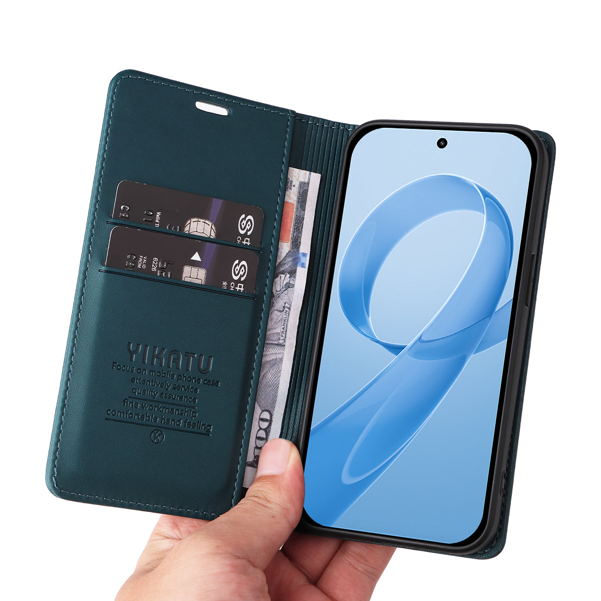 YIKATU-mobilcover til Xiaomi Redmi K90 5G / Poco F8 Pro 5G, magnetisk lukning, PU-læder