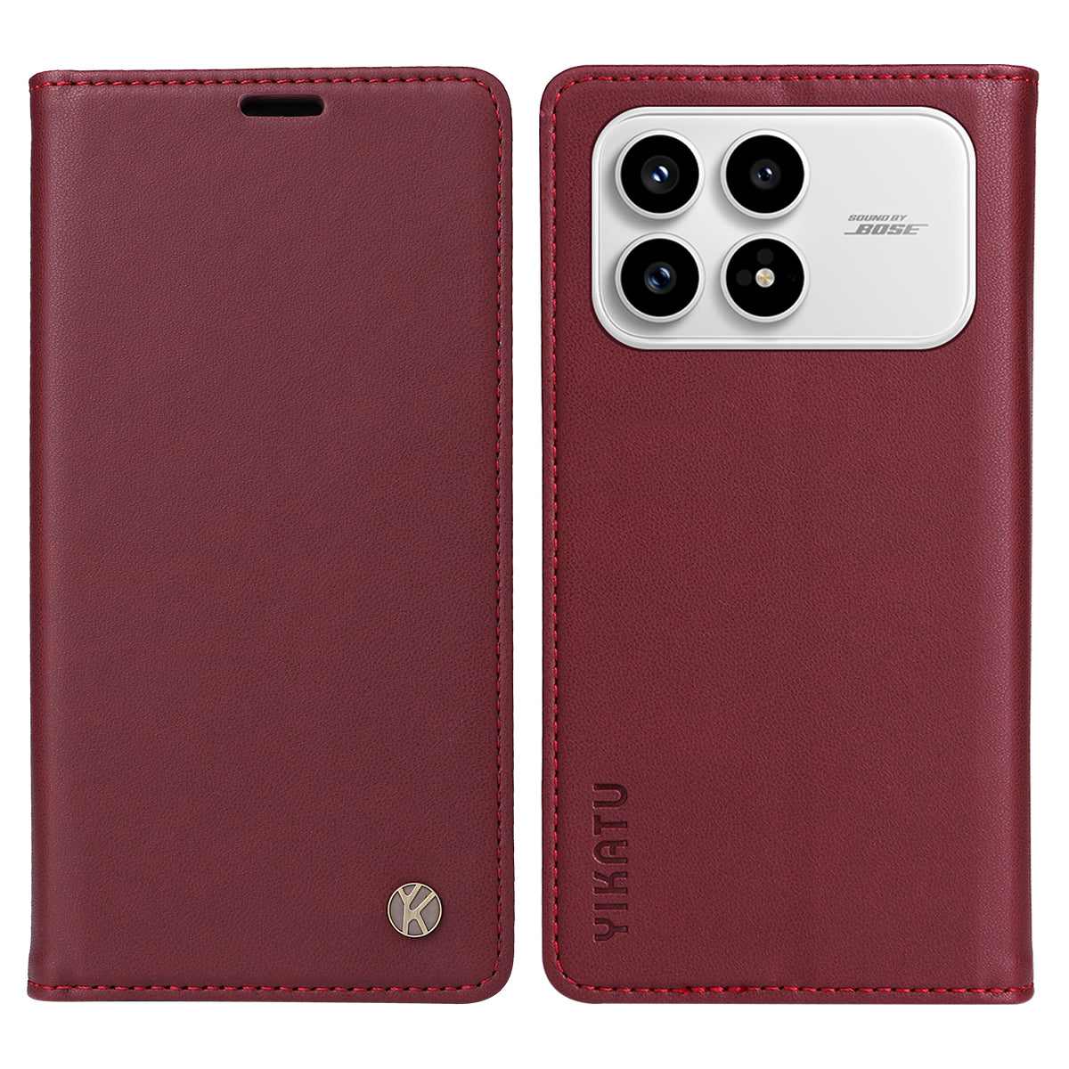 YIKATU-mobilcover til Xiaomi Redmi K90 5G / Poco F8 Pro 5G, magnetisk lukning, PU-læder