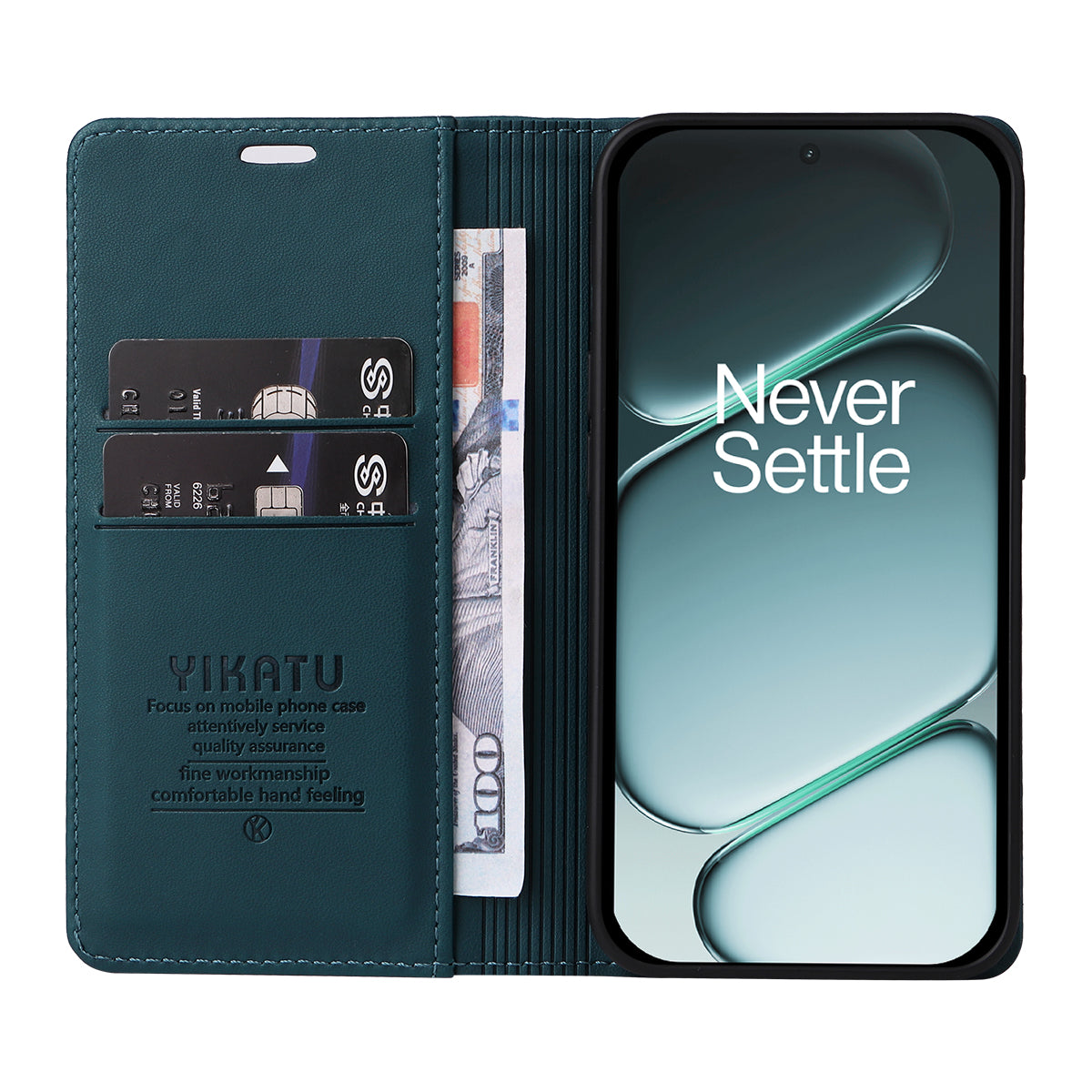 YIKATU För OnePlus 15R 5G / Ace 6T 5G / Ace 6 5G mobilskal Magnetisk Stängning PU Läder Mobilskal