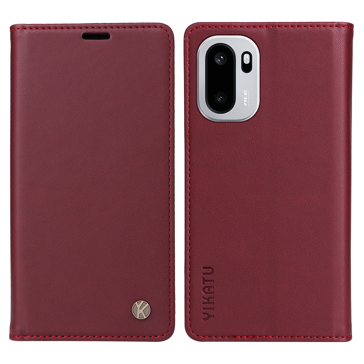 YIKATU För OnePlus 15R 5G / Ace 6T 5G / Ace 6 5G mobilskal Magnetisk Stängning PU Läder Mobilskal