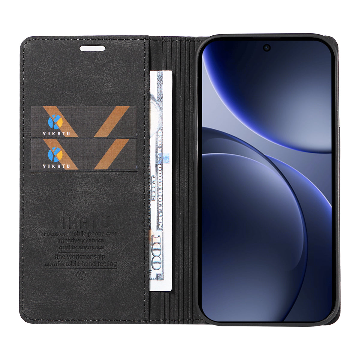 YIKATU For Oppo Find X9 5G Leather Cover  YK-004 Skin-Touch Wallet Phone Cases