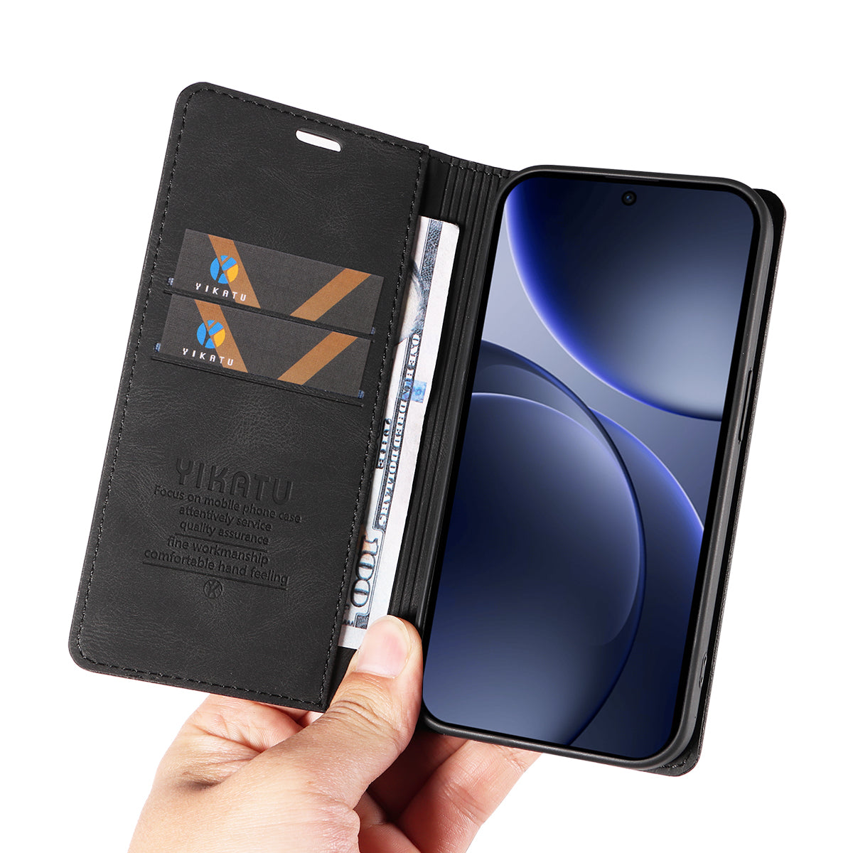 YIKATU For Oppo Find X9 5G Leather Cover  YK-004 Skin-Touch Wallet Phone Cases