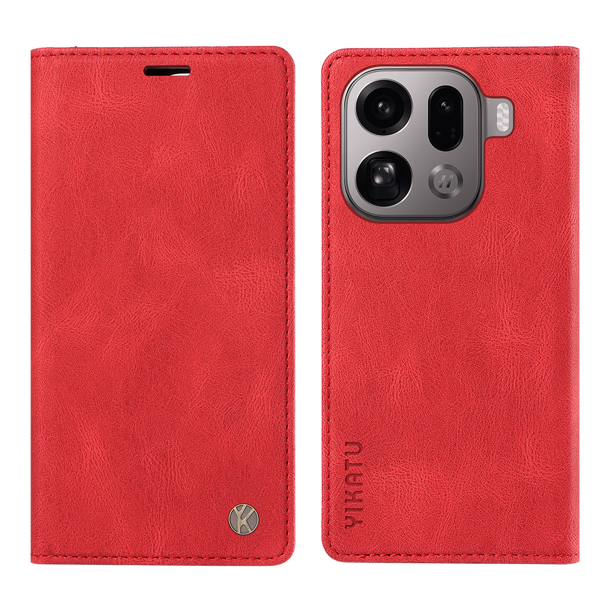 YIKATU För Oppo Find X9 Pro 5G Läderfodral YK-004 Skin-Touch Plånboksfodral