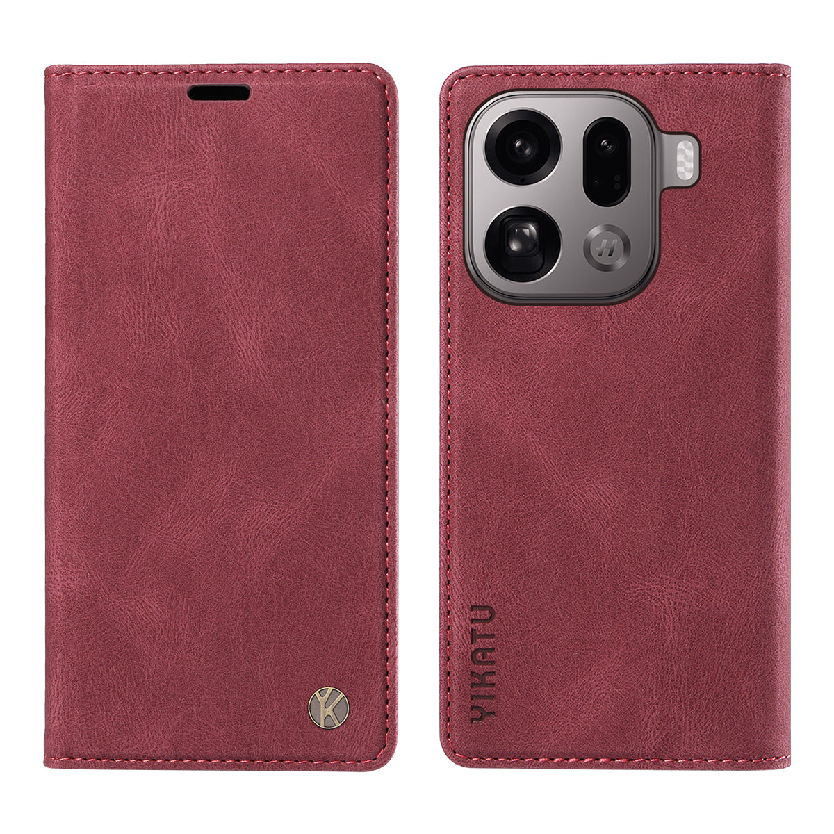 YIKATU För Oppo Find X9 Pro 5G Läderfodral YK-004 Skin-Touch Plånboksfodral