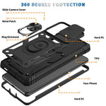 For Samsung Galaxy Note20 Ultra 5G Protective Phone Case Kickstand Card Holder with Sliding Camera Cover