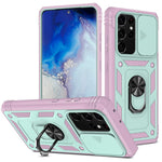 For Samsung Galaxy Note20 Ultra 5G Protective Phone Case Kickstand Card Holder with Sliding Camera Cover