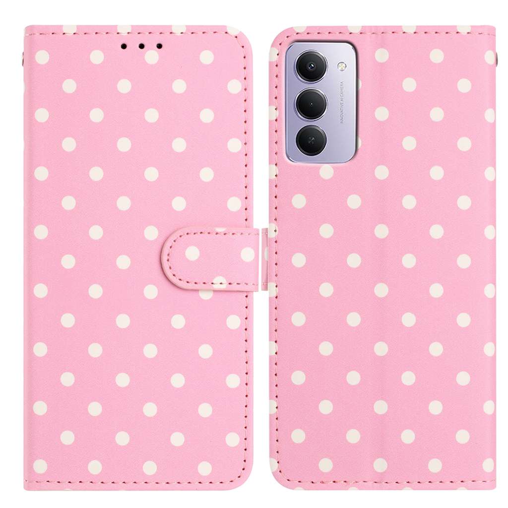 For Xiaomi Redmi 15 5G (EU) (171mm) / Xiaomi Redmi 15 4G (EU) (171mm) Leather Case Polka Dot Pattern Wallet Stand Folio Phone Cover