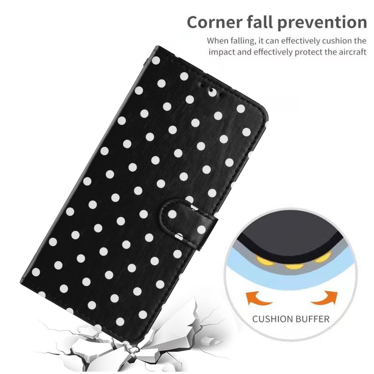 For Xiaomi 15T Leather Case Polka Dot Pattern Wallet Stand Folio Phone Cover