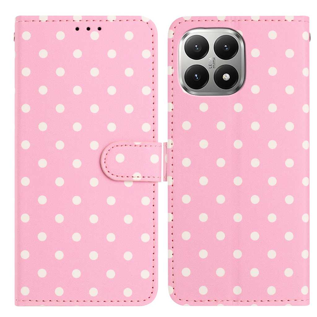 For Xiaomi 15T Leather Case Polka Dot Pattern Wallet Stand Folio Phone Cover