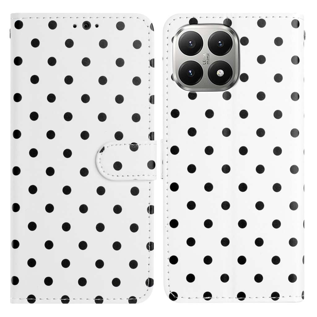 For Xiaomi 15T Leather Case Polka Dot Pattern Wallet Stand Folio Phone Cover