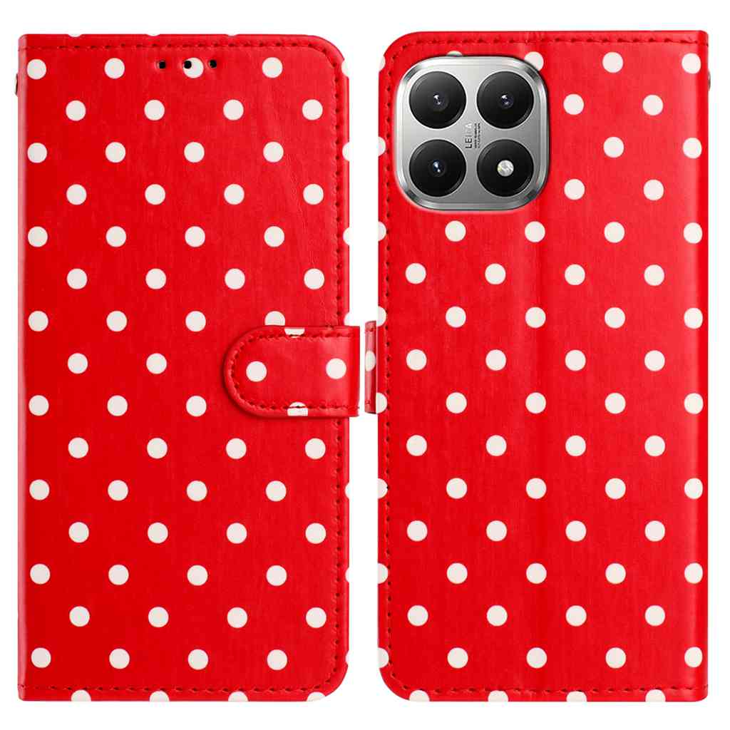 For Xiaomi 15T Leather Case Polka Dot Pattern Wallet Stand Folio Phone Cover