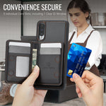 JEEHOOD For Samsung Galaxy A50 Case  J12 Magnetic Detachable Zipper Wallet Kickstand Leather Back Cover Magnetic Case
