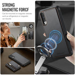 JEEHOOD For Samsung Galaxy A50 Case  J12 Magnetic Detachable Zipper Wallet Kickstand Leather Back Cover Magnetic Case
