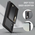 JEEHOOD For Samsung Galaxy A50 Case  J12 Magnetic Detachable Zipper Wallet Kickstand Leather Back Cover Magnetic Case