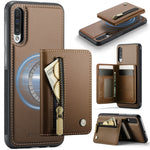JEEHOOD For Samsung Galaxy A50 Case  J12 Magnetic Detachable Zipper Wallet Kickstand Leather Back Cover Magnetic Case