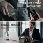 JEEHOOD Til iPhone XS Max 6,5 tommer etui J12 Magnetisk aftagelig lynlåspung Kickstand lædercover kompatibel med MagSafe